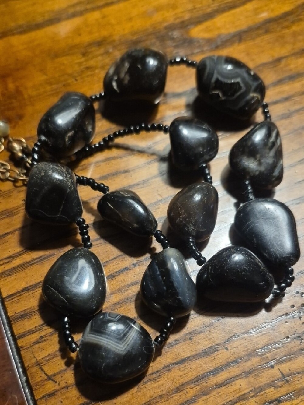 Black Agate Bead Necklace
